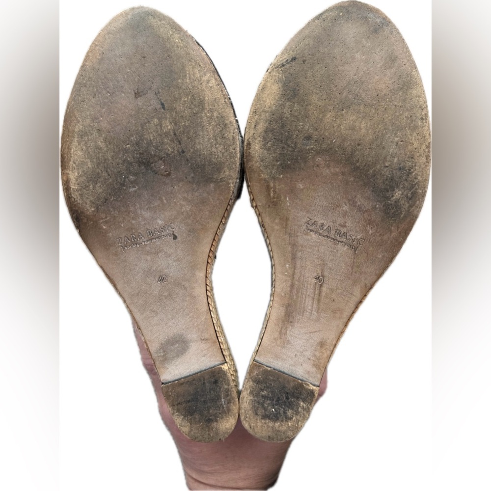 Zara Basic Black Peep Toe Wedges - image 2